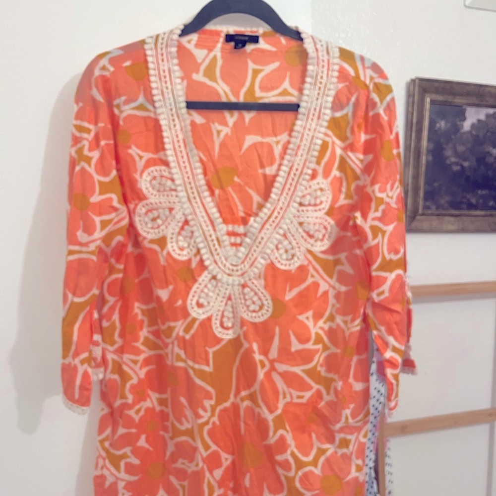 Women’s J Crew lightweight cotton beach tunic knee length Size Medium